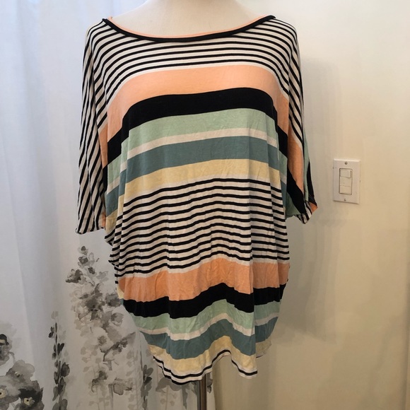 a.gain Tops - Stripe bat sleeve top a.gain Tops - Stripe bat sleeve top